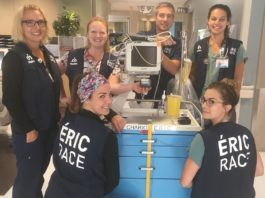 Les membres de l'équipe ERIC présentent leur nouveau dossard